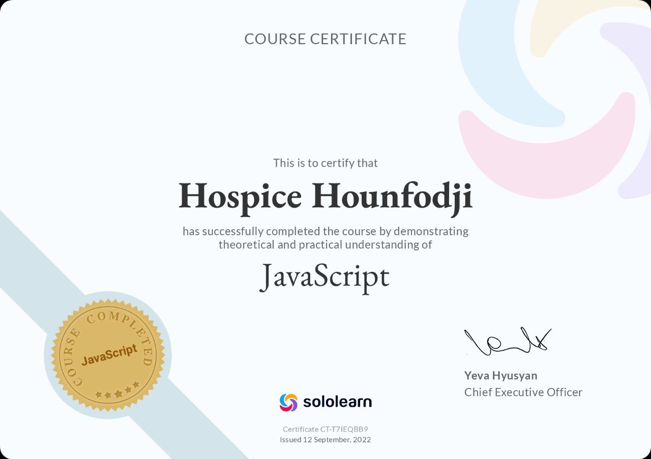 JavaScript Certification